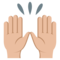 Raising Hands - Medium Light emoji on Emojione